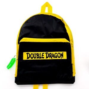 Vintage 1994 Double Dragon Backpack Book Bag Video Game Promo Yellow/Black